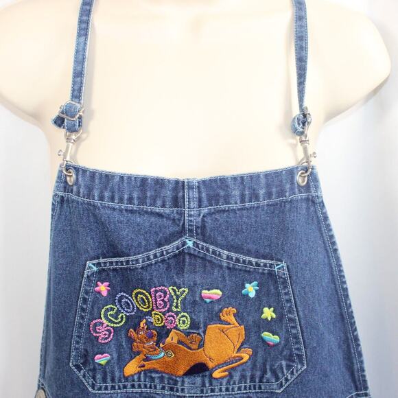 Vintage Scooby Doo Denim Overalls Kids Cartoon Baggy 90s Y2K Size 16 XL - Picture 4 of 14